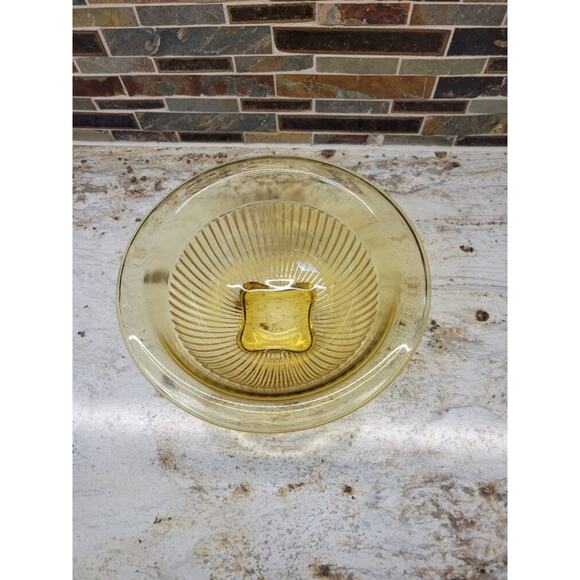 2 Vintage Amber Mixing Bowl, Federal Ribbed Golden Glo Glass, 8-1/2" & 9-1/2" - Picture 5 of 6